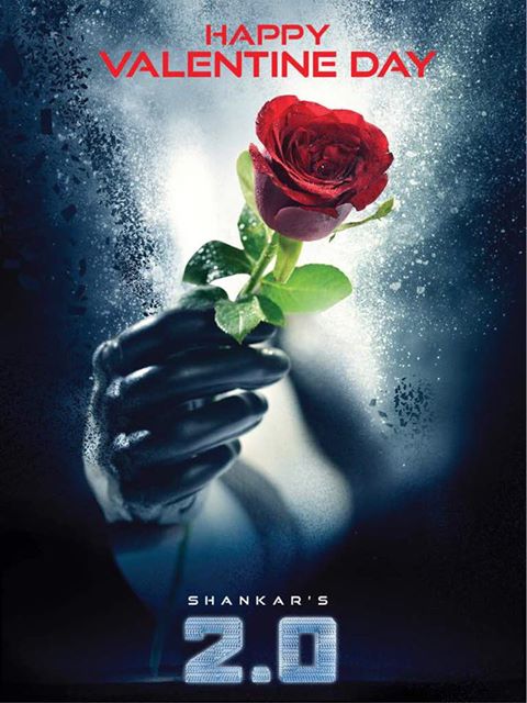 2.0 Valentine's Day poster. Rajinikanth,Akshay Kumar,2.0 first look poster,2.0 first look,2.0 poster,Enthiran 2,Endhiran 2,Endhiran 2 first look,Endhiran,Endhiran first look