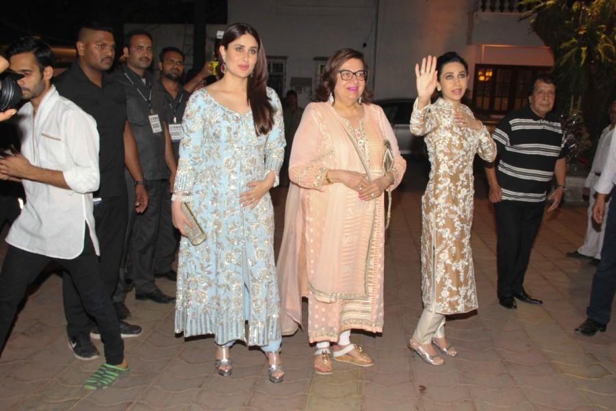 Kareena Kapoor Khan, Babita Kapoor, Karisma Kapoor spotted at Randhir Kapoor's birthday bash. Amitabh Bachchan,Rekha,Saif Ali Khan,Kareena Kapoor,Randhir Kapoor,Randhir Kapoor birthday bash,Randhir Kapoor birthday celebrations,Randhir Kapoor birthday bash pics,Randhir Kapoor birthday bash images,Randhir Kapoor birthday bash photos,Randhir Kapoor b