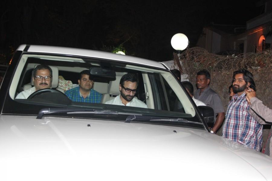 Saif Ali Khan spotted at Randhir Kapoor's birthday bash. Amitabh Bachchan,Rekha,Saif Ali Khan,Kareena Kapoor,Randhir Kapoor,Randhir Kapoor birthday bash,Randhir Kapoor birthday celebrations,Randhir Kapoor birthday bash pics,Randhir Kapoor birthday bash images,Randhir Kapoor birthday bash photos,Randhir Kapoor b