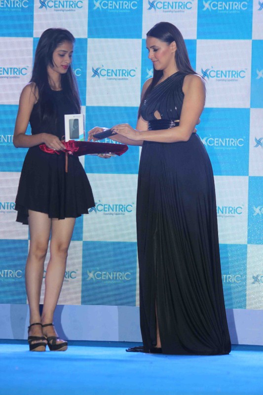 Bollywood actor Neha Dhupia during the launch of Centric Smart phones new range in Mumbai on February 15, 2017. Neha Dhupia,actress Neha Dhupia,Centric Smartphones,Neha Dhupia launches Smartphones,Neha Dhupia pics,Neha Dhupia images,Neha Dhupia photos,Neha Dhupia stills,Neha Dhupia pictures
