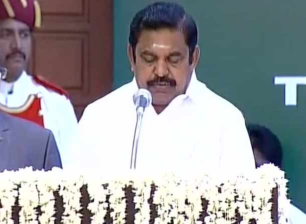 E. Palaniswamy, a loyalist of the now jailed AIADMK General Secretary V.K. Sasikala, on Thursday took oath as the new Chief Minister of Tamil Nadu. Governor C. Vidyasagar Rao administered the oath of office and secrecy to Palaniswamy and his ministers at the Raj Bhavan. E. Palaniswamy,Edappadi Palanisamy,Palanisamy,AIADMK,V.K. Sasikala,Sasikala