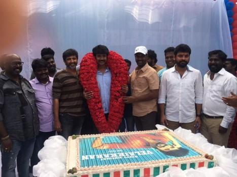 South Indian actor Sivakarthikeyan celebrates his birthday with Velaikkaran movie team.