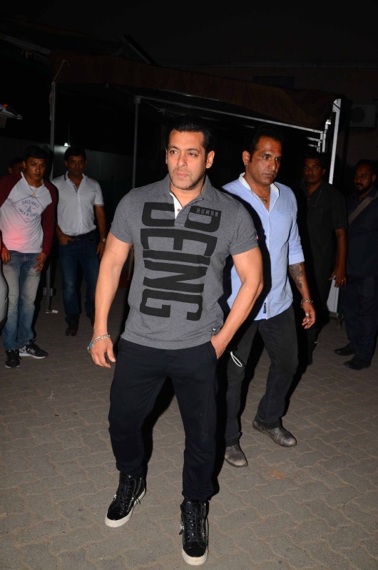Bollywood actor Salman Khan spotted at Mehboob for doing photoshoot for being human campaign. Salman Khan and Amy Jackson,Amy Jackson,Salman Khan,Being Human photoshoot,Being Human