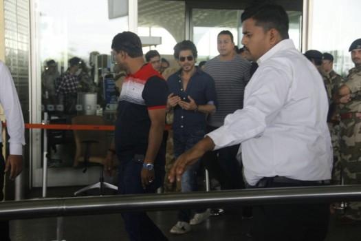 Bollywood actor Shah Rukh Khan spotted at airport.