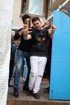 Sidharth Malhotra and Dabboo Ratnani spotted at olive bar in Bandra.