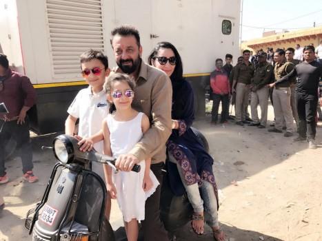 Bollywood actor Sanjay Dutt is not just enjoying the shooting of his comeback film 