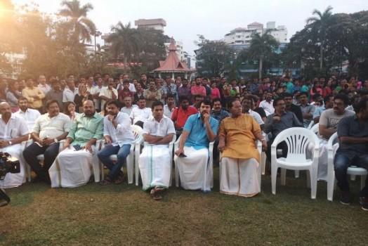 Malayalam film Industry stood together for Actress molestation case. Celeb like Dileep, Manju Warrier, Mammootty and others rally for justice.