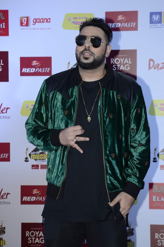 Singer Badshah at 9th Royal Stag Mirchi Music Awards. Alia Bhatt,Usha Uthap,9th Royal Stag Mirchi Music Awards,Mirchi Music Awards,Royal Stag Mirchi Music Awards,Alia Bhatt,Anushka Sharma,Diljit Dosanjh,Shilpa Shetty