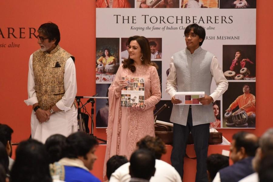Bollywood actor Amitabh Bachchan and Nita Ambani spotted at the launch of book The Torchbearers by author Harsh Meswani in Mumbai. Amitabh Bachchan,Nita Ambani,Amitabh Bachchan and Nita Ambani,The Torchbearers,Harsh Meswani