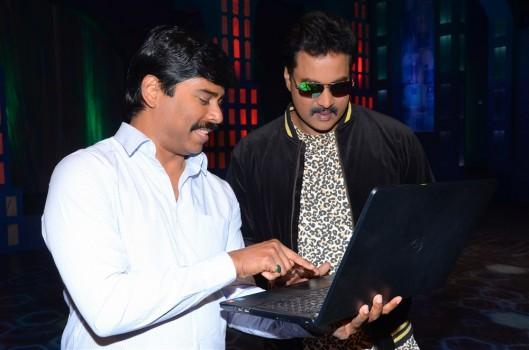 Tollywood actor Sunil launches Metro movie first song with producer Suresh Kondeti in Hyderabad.