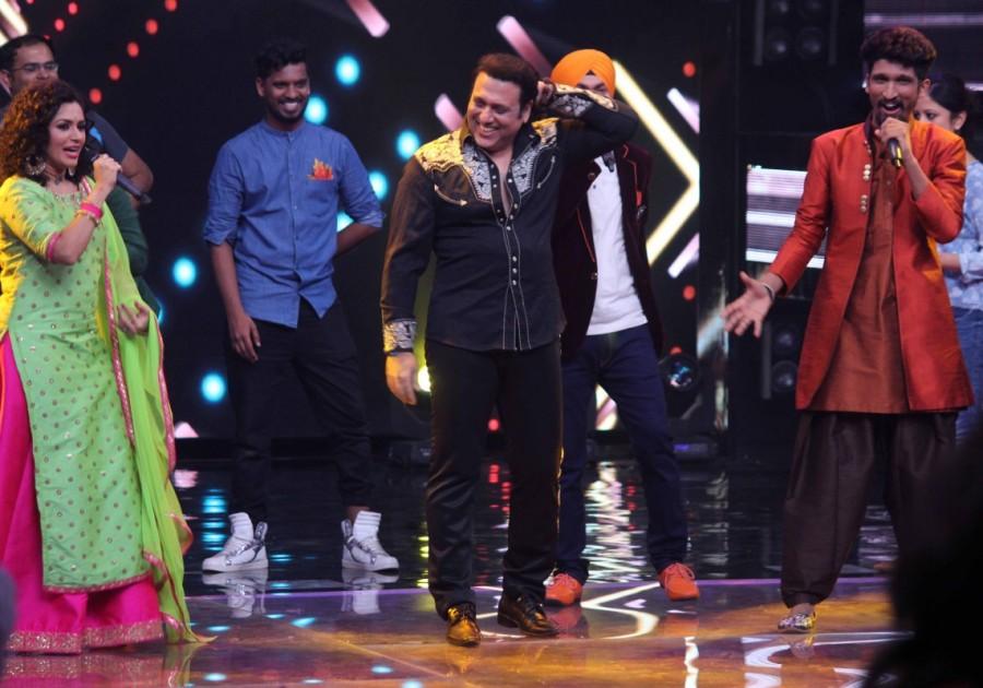 Bollywood actor Govinda on the sets of Sony TV's singing reality show Indian Idol season 9 to promote his film Aa Gaya Hero in Mumbai. Govinda,actor Govinda,Sunita Ahuja,Indian Idol season 9,Indian Idol,Aa Gaya Hero,Aa Gaya Hero promotion,Smita Thackeray,Singer Sonu Nigam,Sonu Nigam