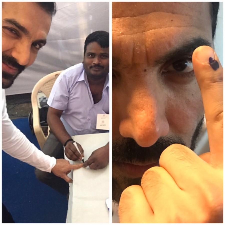 John Abraham. BMC Elections 2017,BMC Elections,Anushka Sharma,Rekha,Zoya Akhtar,BMC Elections pics,BMC Elections images,BMC Elections photos,BMC Elections stills,BMC Elections pictures,Ranveer Singh