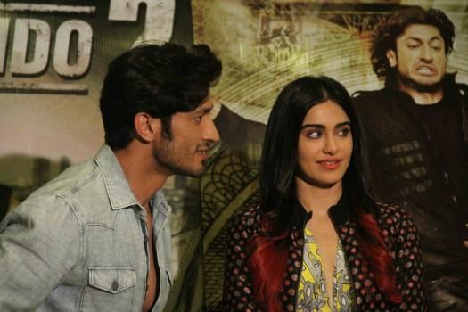 Bollywood actors Vidyut Jamwal and Adah Sharma during a media interaction of film Commando 2: The Black Money Trail, in Mumbai on February 20, 2017.