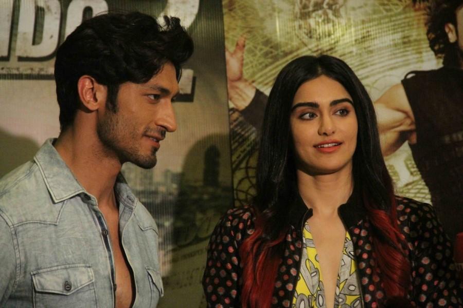 Bollywood actors Vidyut Jamwal and Adah Sharma during a media interaction of film Commando 2: The Black Money Trail, in Mumbai on February 20, 2017. Vidyut Jamwal and Adah Sharma,Vidyut Jamwal,Adah Sharma,Commando 2,Commando 2: The Black Money Trail,Vidyut Jamwal and Adah Sharma pics,Vidyut Jamwal and Adah Sharma images,Vidyut Jamwal and Adah Sharma photos,Vidyut Jamwal and Adah Sharma stills