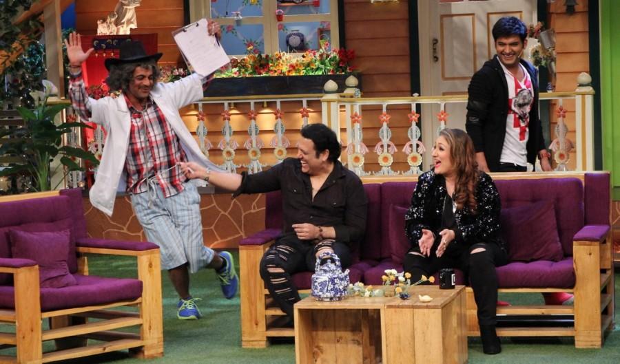 Bollywood actor Govinda and Shakti Kapoor promote Aa Gaya Hero on the sets of The Kapil Sharma Show in Mumbai on February 21, 2017. Govinda and Shakti Kapoor,Govinda,Shakti Kapoor,Aa Gaya Hero,Aa Gaya Hero promotion,Aa Gaya Hero movie promotion,The Kapil Sharma Show