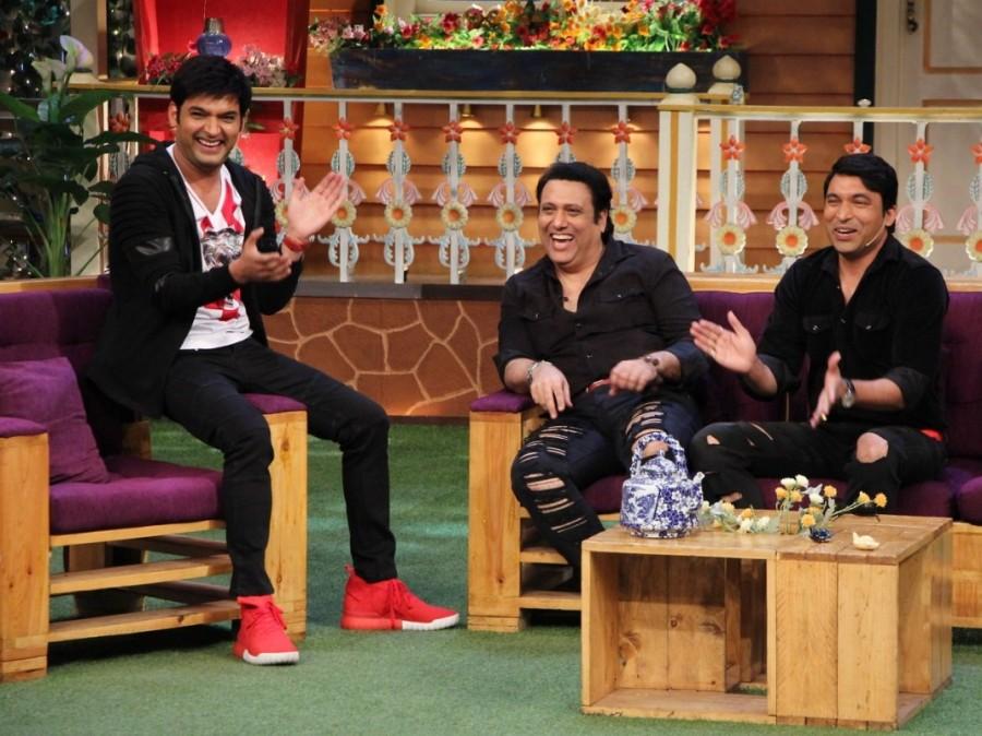 Bollywood actor Govinda and Shakti Kapoor promote Aa Gaya Hero on the sets of The Kapil Sharma Show in Mumbai on February 21, 2017. Govinda and Shakti Kapoor,Govinda,Shakti Kapoor,Aa Gaya Hero,Aa Gaya Hero promotion,Aa Gaya Hero movie promotion,The Kapil Sharma Show