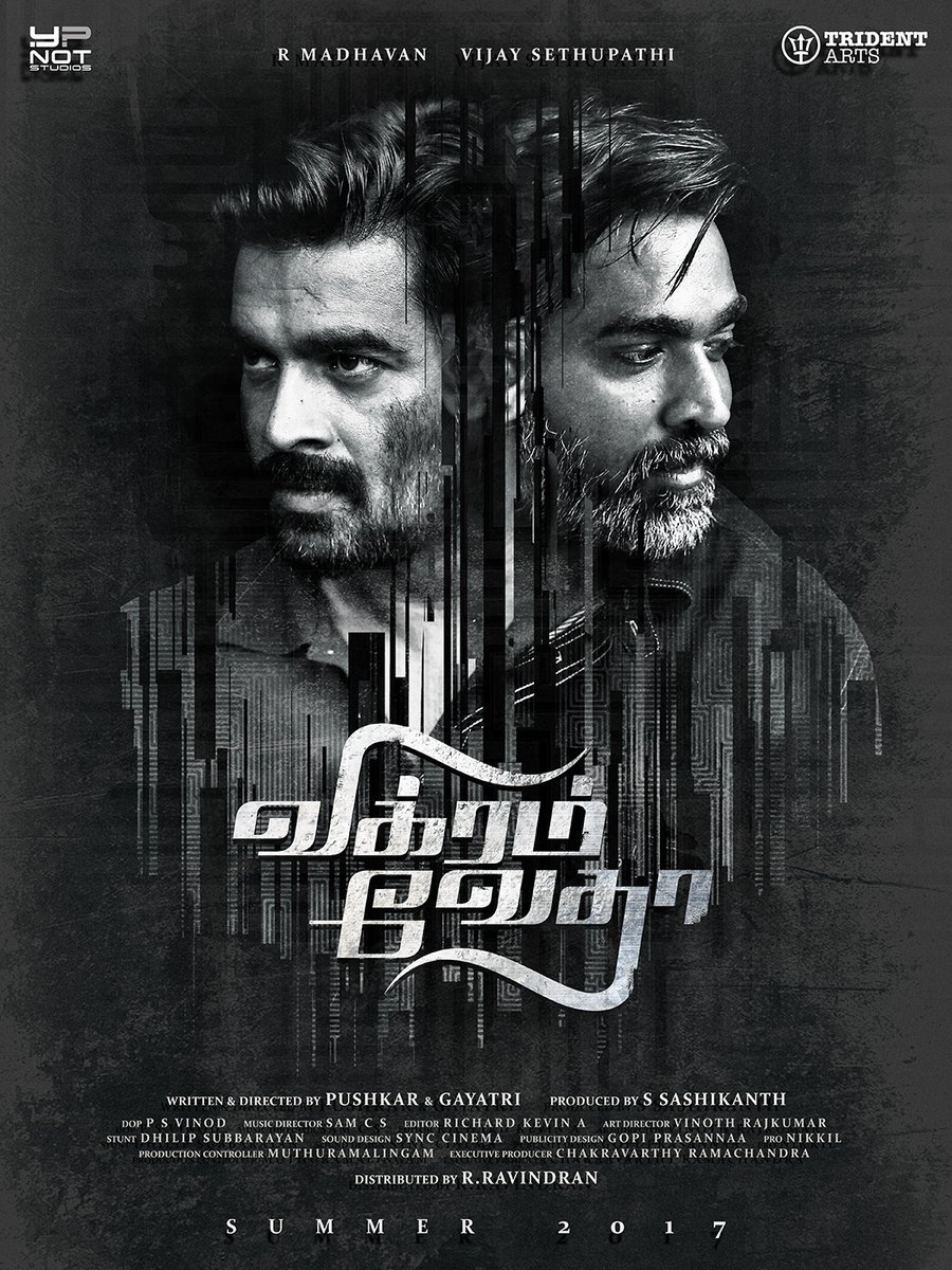 Vikram Vedha is an upcoming Tamil crime thriller film directed by Pushkar-Gayathri and produced by S. Sashikanth. The film features Vijay Sethupathi, Madhavan and Varalaxmi Sarathkumar in the lead role, while Kathir, John Vijay, Shraddha Srinath and Prem are in the supporting characters. Vijay Sethupathi and Madhavan,Vijay Sethupathi,Madhavan,Vikram Vedha,Vikram Vedha first look poster,Vikram Vedha first look,Vikram Vedha poster,Tamil movie Vikram Vedha,Vikram Vedha pics,Vikram Vedha images,Vikram Vedha stills,Vikram Vedha pictures