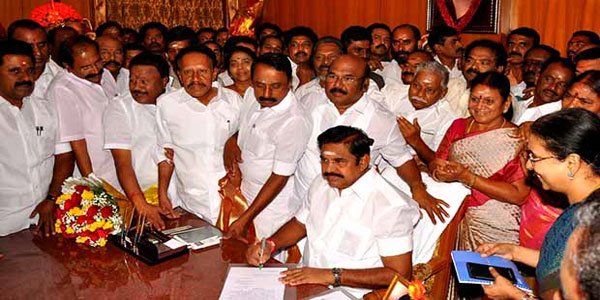 Chief Minister of Tamil Nadu Edappadi Palaniswami takes charge at Secretariat in Chennai on February 20, 2017. Edappadi K Palanisamy,Palanisamy,Edappadi Palanisamy,Edappadi Palaniswami takes charge,Edappadi Palaniswami as CM