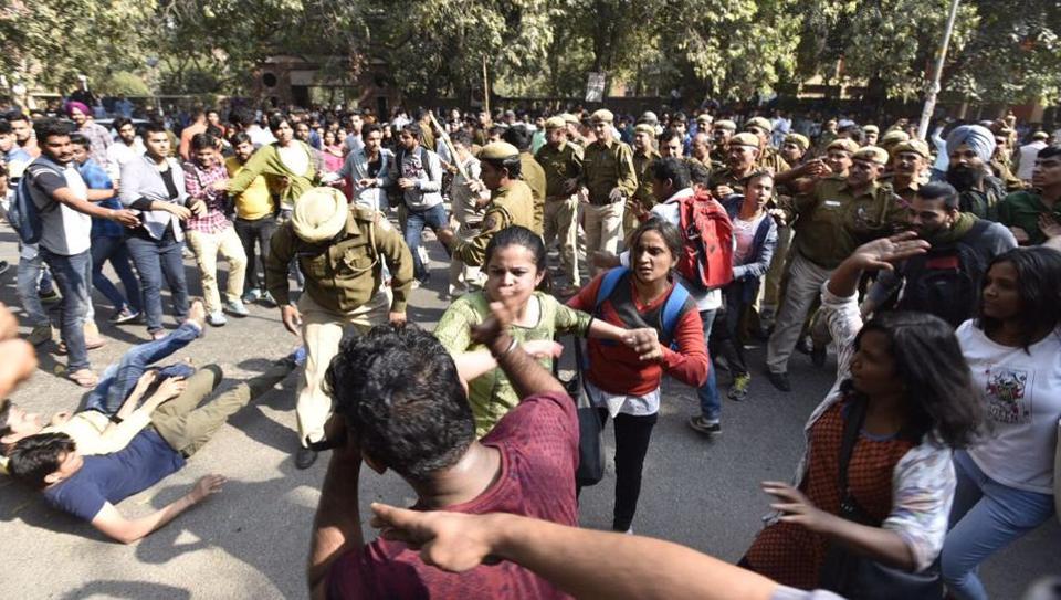 A large number of policemen and policewomen were deployed at the college but the clashes continued. "People from the ABVP are not allowing students who had come to attend a protest march to leave the college," Kawalpreet Kaur, President of the All India Students Association's (AISA) Delhi University unit, told IANS. Ramjas College,ABVP ruckus,ABVP,Clashes erupted,student group,JNU student Umar Khalid,JNU student,Umar Khalid