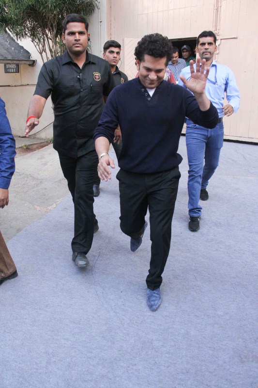 Former Indian cricketer Sachin Ramesh Tendulkar spotted at Mehboob studio. Sachin Ramesh Tendulkar,Sachin Tendulkar,Tendulkar,Sachin,Varun Dhawan and Alia Bhatt,Varun Dhawan,Alia Bhatt