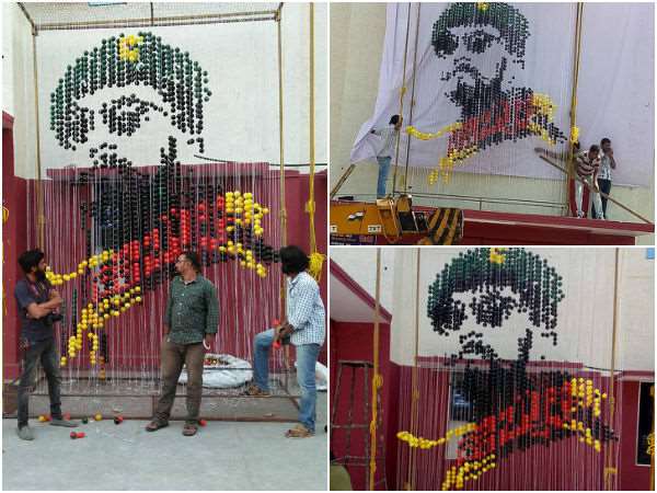 Kiccha Sudeep fans celebrate Hebbuli movie release. Hebbuli is a action film directed by S. Krishna and produced by Raghunath, Umapathy Srinivas. Starring Sudeep and Amala Paul in the lead role. Kiccha Sudeep,Kiccha Sudeep fans,Sudeep fans,Hebbuli movie release,Hebbuli,Amala Paul,Hebbuli FDFS