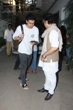 Bollywood actor Govinda with his son spotted at Sunny Super Sound in Mumbai.