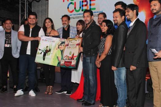Bollywood actor Salman Khan and Iulia Vantur at the music launch of Marathi film Rubik's Cube.