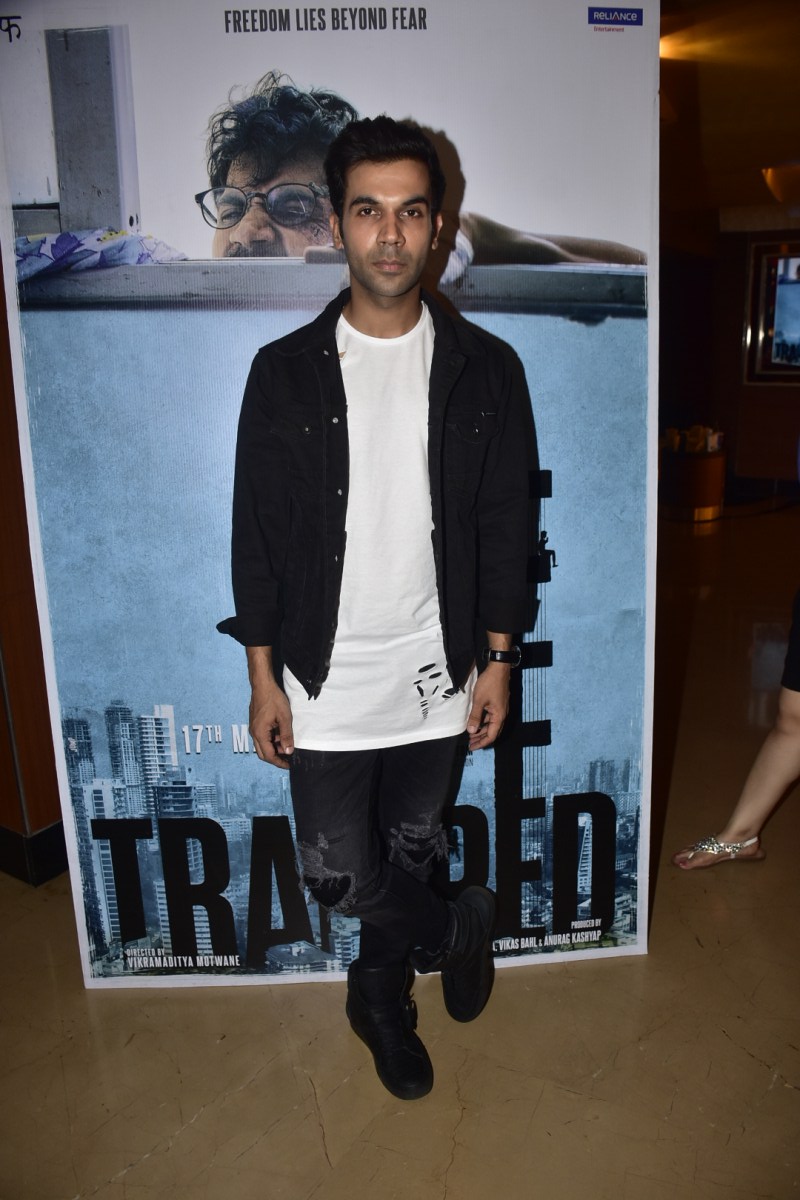The makers expressed how they went on recces for days in order to find the perfect location for the shoot, and they finally found the ideal high-rise in Prabhadevi, Mumbai. The shoot location has caught everyone's attention in the trailer and the flat undoubtedly plays a crucial part in the film, almost being an important character in itself. Rajkummar Rao,Vikramaditya Motwane,Trapped,Trapped trailer,Trapped trailer launch,Trapped trailer launch pics,Trapped trailer launch images,Trapped trailer launch photos,Trapped trailer launch stills,Trapped trailer launch pictures