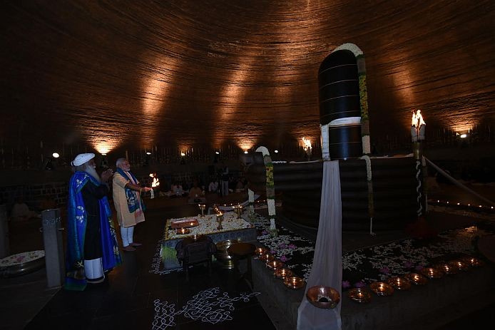 Modi further said yoga has come a long way and has different schools of thought and styles, but its essence has remained unchanged. "This the beauty of yoga. It is ancient yet modern, it is constant but evolving," he said, adding that rejecting an idea just because it is ancient is harmful and it has to be taken to the next generation in an understandable form. PM Narendra Modi,Narendra Modi,Modi unveils 112-feet-tall statue,Mahashivratri,Maha shivratri,Mahashivratri 2017,Lord Shiva on Mahashivratri