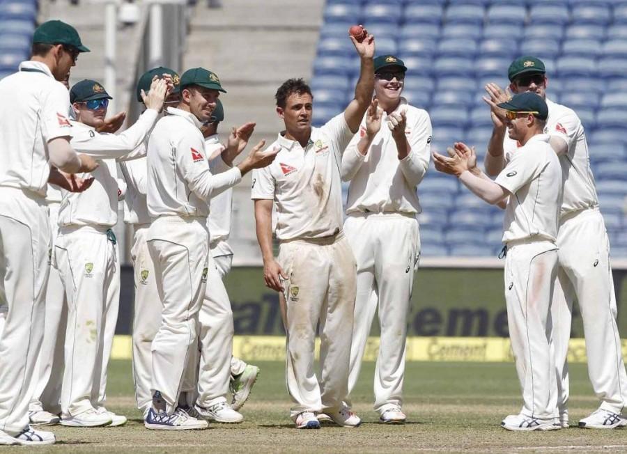 Australia ended India's 19-match record unbeaten streak after thrashing the hosts by a mammoth 333 runs in the opening cricket Test at the Maharashtra Cricket Association Stadium here on Saturday. Australia thrash India,Australia thrash India by 333 runs,Maharashtra Cricket Association Stadium,Steve O'Keefe,Nathan Lyon,Ind vs Australia,India vs Australia,india vs australia 2017,India vs Australia first Test score