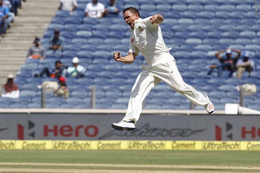 With the win, the visitors have now taken a 1-0 lead in the four-match Test series. Australia thrash India,Australia thrash India by 333 runs,Maharashtra Cricket Association Stadium,Steve O'Keefe,Nathan Lyon,Ind vs Australia,India vs Australia,india vs australia 2017,India vs Australia first Test score