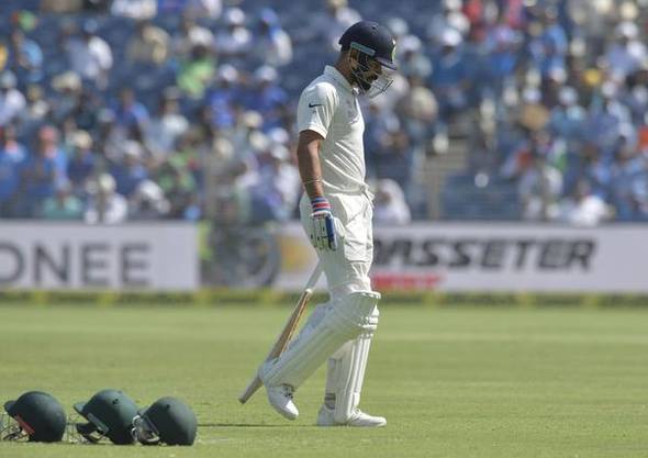 Australia thrash India by 333 runs to end record winning streak. Australia thrash India,Australia thrash India by 333 runs,Maharashtra Cricket Association Stadium,Steve O'Keefe,Nathan Lyon,Ind vs Australia,India vs Australia,india vs australia 2017,India vs Australia first Test score
