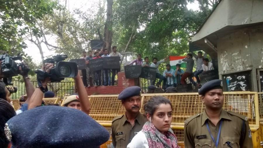 "After the Ramjas incident and violence, a majority of students who want a peaceful campus are scared. There is hardly any space for debate," NSUI President Amrita Dhawan told IANS. "Nothing justifies violence. We live in a democratic country where people can have different opinions," Dhawan added. Ramjas protest,Students protest against ABVP,Students protest,ABVP,Delhi University