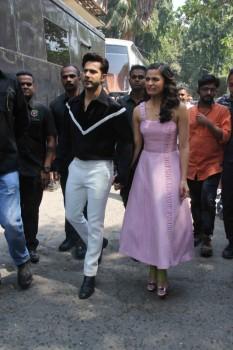 Bollywood actors Alia Bhatt and Varun Dhawan on the sets of &TV's singing reality show The Voice India season 2 to promote film their upcoming movie Badrinath Ki Dulhania in Mumbai on February 28, 2017.