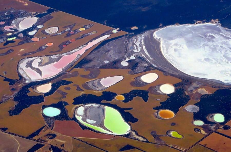 Salt pans and dams can be seen in farming areas located near Perth, in the southern region of Western Australian. Australia from the air,Australia from air,Australia from above,Australia,Awesome Australia,Australia from above pics,Australia from above images,Australia from above photos,Australia from above stills,Australia from above pictures