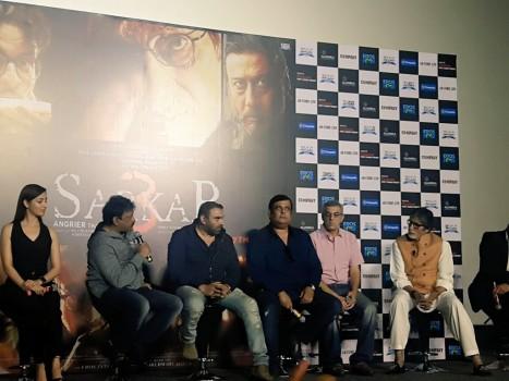 Bollywood movie Sarkar 3 trailer launch held today. Celebs like Amitabh Bachchan, Ram Gopal Varma, Yami Gautam and others graced the event.