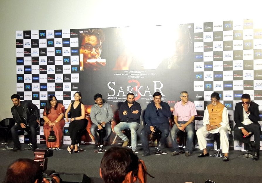 Bollywood movie Sarkar 3 trailer launch held today. Celebs like Amitabh Bachchan, Ram Gopal Varma, Yami Gautam and others graced the event. Amitabh Bachchan,Ram Gopal Varma,Yami Gautam,Sarkar 3,Sarkar 3 trailer,Sarkar 3 trailer launch,Sarkar 3 trailer launch pics,Sarkar 3 trailer launch images,Sarkar 3 trailer launch photos,Sarkar 3 trailer launch stills,Sarkar 3 trailer launch pictures