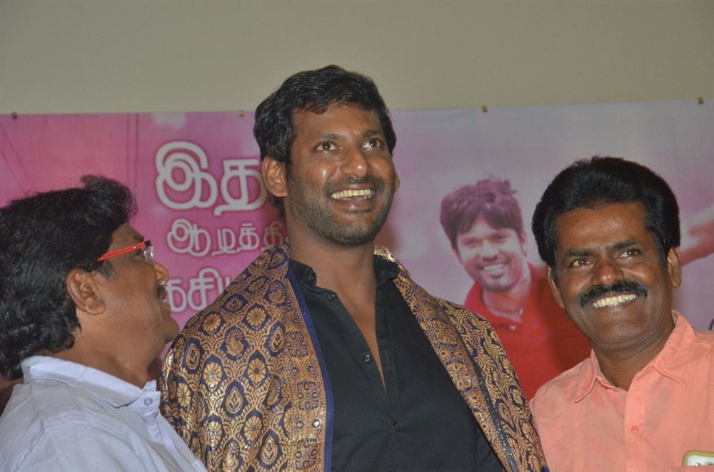 Tamil movie Oru Kanavu Pola audio launch held at Chennai. Celebs like Vishal, Perarasu, Karthik Subbaraj, Snehan, Soundararaja, VC Vijay Shankar, Ramakrishnan, M Sukumar, ES Ram, SR Prabhakaran, RK Selvamani, Ashok Kumar Balakrishnan, Ponraj, Charlie and others graced the event. Vishal,Perarasu,Karthik Subbaraj,Oru Kanavu Pola audio launch,Oru Kanavu Pola,Oru Kanavu Pola audio launch pics,Oru Kanavu Pola audio launch images,Oru Kanavu Pola audio launch photos,Oru Kanavu Pola audio launch stills,Oru Kanavu Pola audio launch pictur