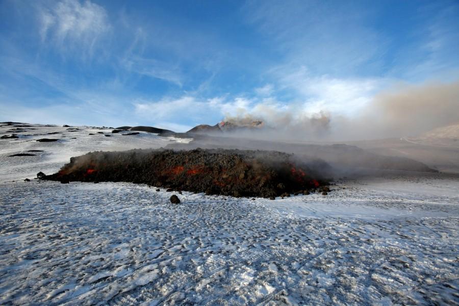 Pouring lava in seen during Italy's Mount Etna eruption, Europe's tallest and most active volcano, on the southern island of Sicily, Italy February 28, 2017. Mount Etna erupts,Mount Etna,Volcano's Eruptions,Volcano Eruptions,Volcano,lava,Italy