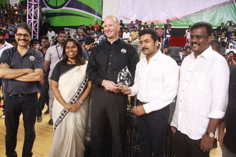 South Indian actor Suriya at UBA Pro Basketball Players Felicitation. Suriya,UBA Pro Basketball Players Felicitation,UBA Pro Basketball,UBA Pro Basketball Players,actor Suriya,Suriya latest pics,Suriya latest images,Suriya latest photos,Suriya latest stills,Suriya latest pictures