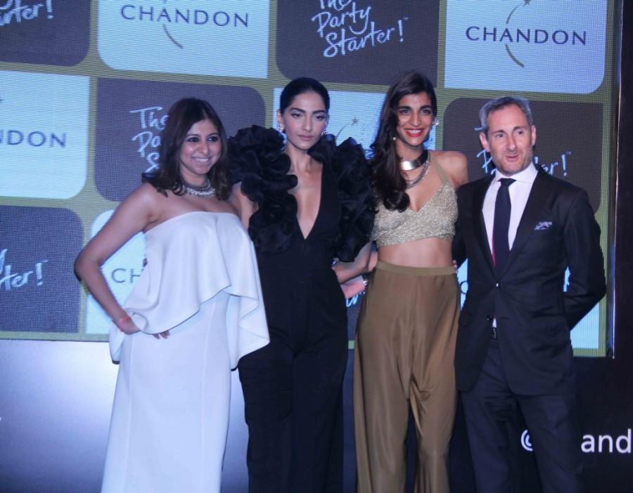 Launch Chandon's The Party Starter' anthem held in Mumbai on March 2, 2017. Celebs like Sonam Kapoor, Sana Khan, singer Anushka Manchanda and others graced the event. Sonam Kapoor,Anushka Manchanda,Sana Khan,Launch of Chandon’s The Party Starter,Chandon's The Party Starter launch