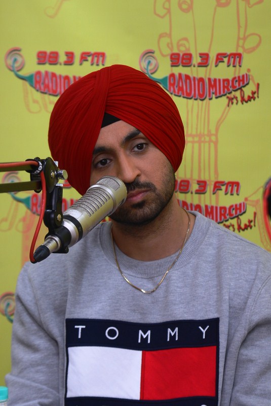 Bollywood actors Anushka Sharma and Diljit Dosanjh promote Phillauri at Radio Mirchi Studio in Mumbai. Anushka Sharma and Diljit Dosanjh,Anushka Sharma,Diljit Dosanjh,Phillauri,Phillauri promotion,Phillauri movie promotion