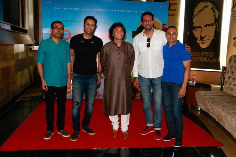 Bollywood lyricist Amitabh Bhattacharya, music composer Salim Merchant, tabla maestro Zakir Hussain, music composer Sulaiman Merchant actor Rahul Bose and others spotted during the music launch of film Poorna in Mumbai on March 3, 2017. Poorna,Poorna music launch,Poorna music launch pics,Poorna music launch images,Poorna music launch photos,Poorna music launch stills,Poorna music launch pictures,Salim Merchant