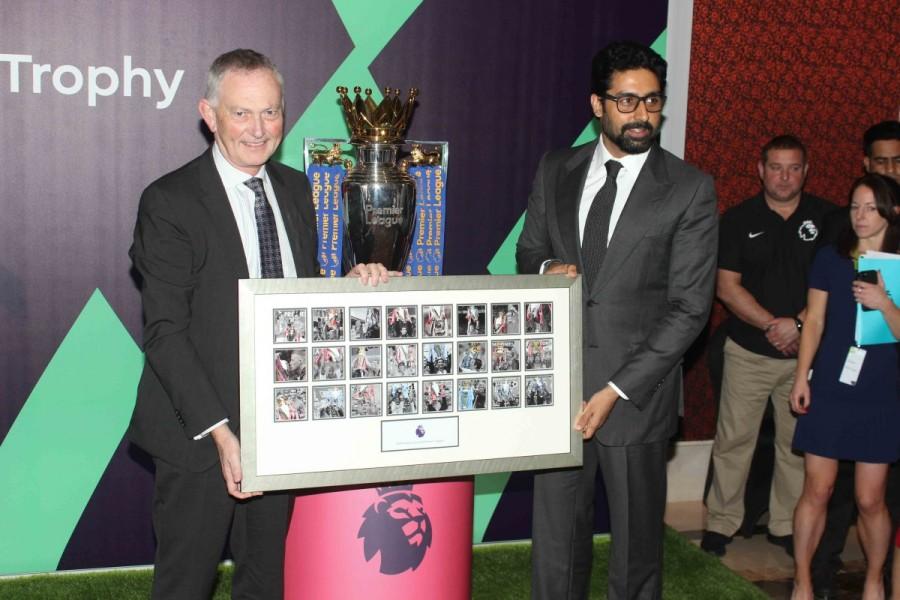 Bollywood actor and Chennaiyin FC co-owner Abhishek Bachchan during the Football Movement conference in Mumbai. Abhishek Bachchan,Football Movement Conference,Chennaiyin FC,Chennaiyin FC co-owner Abhishek Bachchan