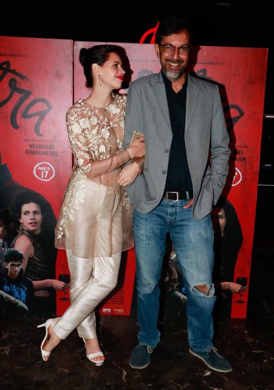 Bollywood actors Kalki Koechlin and Rajat Kapoor promotes Mantra at Anarchy Club in Mumbai. Kalki Koechlin and Rajat Kapoor,Kalki Koechlin,Rajat Kapoor,Mantra,Mantra promotion,Mantra movie promotion,Anarchy Club