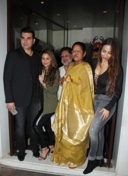 Bollywood actor Malaika Arora with her family celebrates her mom B'day at Bandra in Mumbai.
