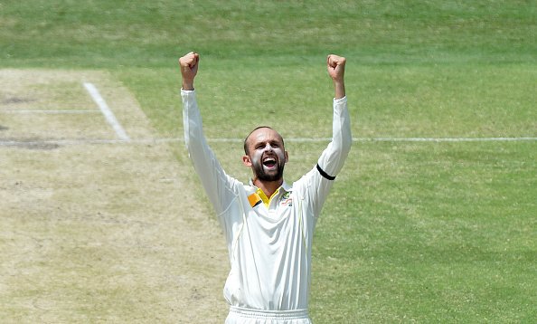 Earlier, Starc and Lyon struck early blows in the morning session as the Indian innings got off to a rocky start. Electing to bat first on winning the toss, the hosts suffered their first blow in the third over when an in-swinging full toss by Starc hit opener Abhinav Mukund on the pads. Mukund shuffled across the stumps in an attempt to hit the ball to the onside. But he mistimed his shot and was caught plumb in front of the stumps before opening his account. That saw Pujara stride to the middle and the right-hander from Gujarat proceeded to display his trademark solid defensive style. Nathan Lyon,Off-spinner Nathan Lyon,M. Chinnaswamy Stadium,India vs Australia,India vs Australia 2017,india vs australia test series 2017,india vs australia 2017,Nathan Lyon pics,Nathan Lyon images,Nathan Lyon photos,Nathan Lyon stills,Nathan Lyon picture