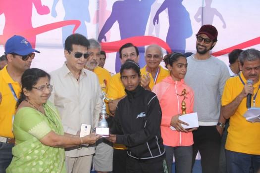 Bollywood actors Jeetendra and Kunal Kapoor spotted during the Juhu Half Marathon in Mumbai on March 5, 2017.