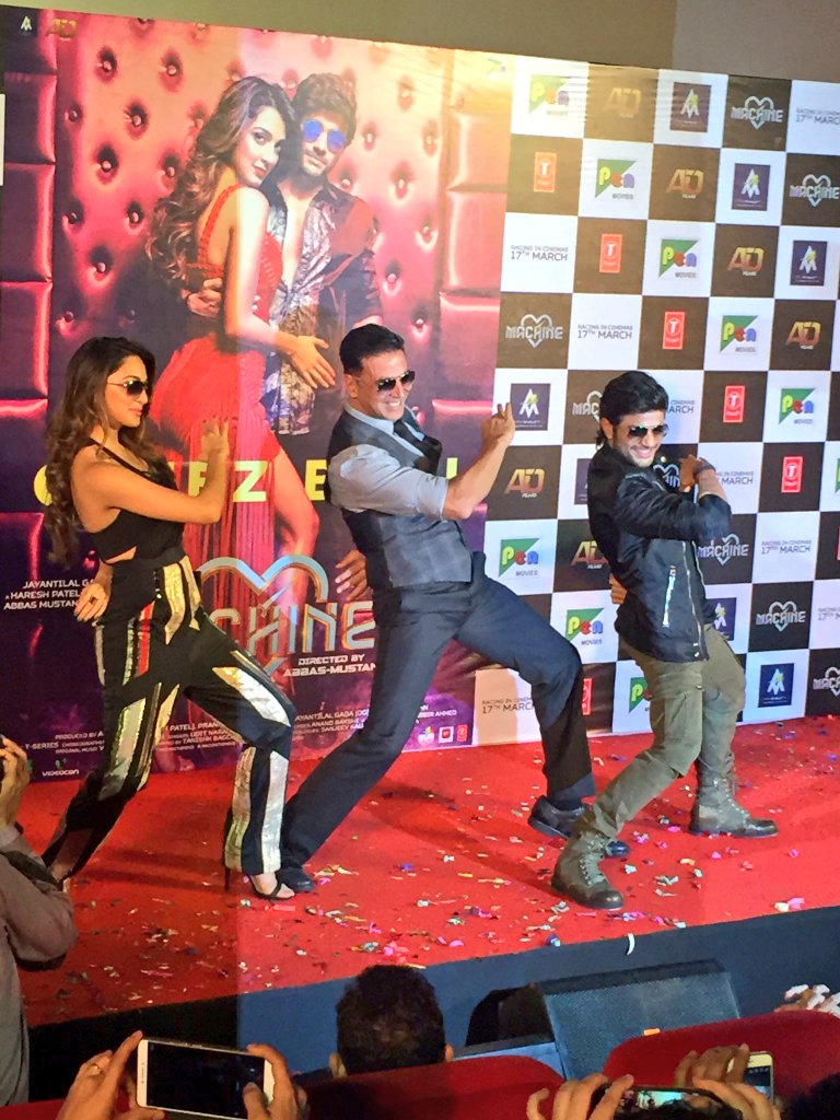 The song launch of the recreated version of 'Tu Cheez Badi Hai Mast Mast' in the presence of AKSHAY KUMAR, Mustafa, Kiara Advani and Directors Abbas-Mustan at PVR Juhu in Mumbai. Akshay Kumar,Tu Cheez Badi Hai Mast Mast,Tu Cheez Badi Hai Mast Mast song,Tu Cheez Badi Hai Mast Mast song launch,Machine,actor Akshay Kumar,Akshay Kumar pics,Akshay Kumar images,Akshay Kumar photos,Akshay Kumar stills,Akshay Kumar pictures