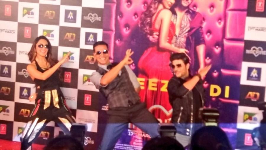 The song launch of the recreated version of 'Tu Cheez Badi Hai Mast Mast' in the presence of AKSHAY KUMAR, Mustafa, Kiara Advani and Directors Abbas-Mustan at PVR Juhu in Mumbai. Akshay Kumar,Tu Cheez Badi Hai Mast Mast,Tu Cheez Badi Hai Mast Mast song,Tu Cheez Badi Hai Mast Mast song launch,Machine,actor Akshay Kumar,Akshay Kumar pics,Akshay Kumar images,Akshay Kumar photos,Akshay Kumar stills,Akshay Kumar pictures